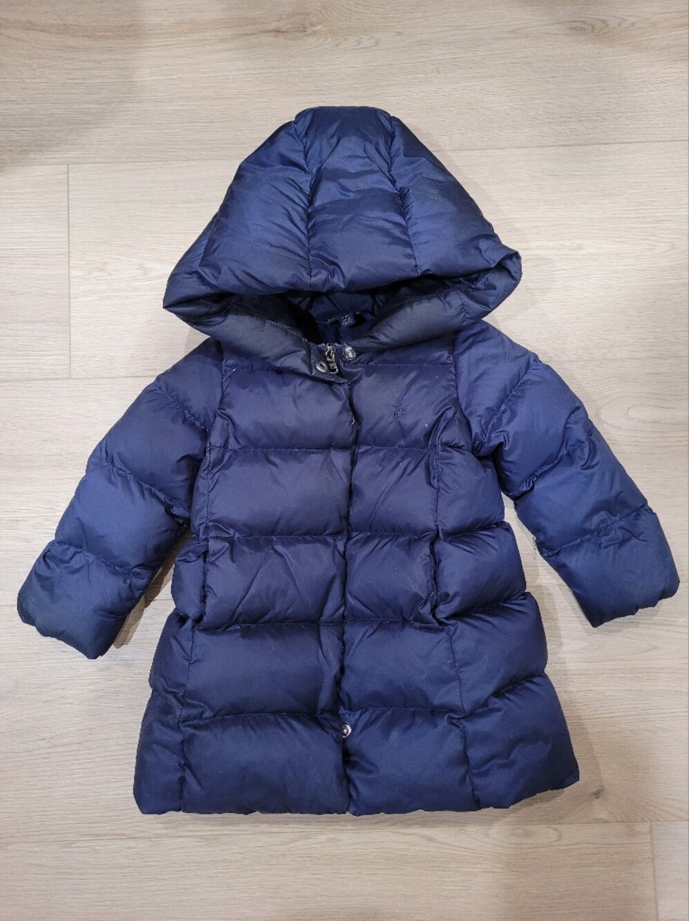 Polo Kids 2/2T Puffer Jacket - Navy Hooded Winter Coat Interior Design I<3POLO